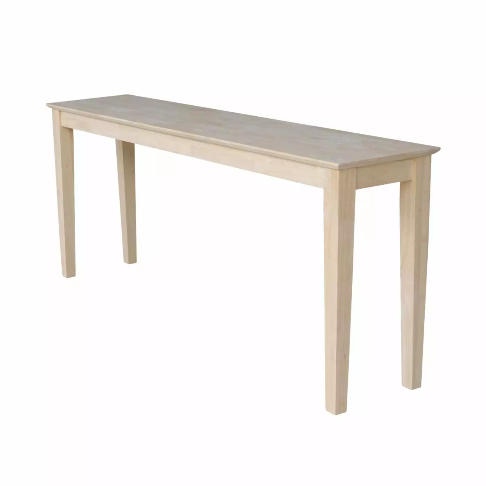 International Concepts Wood Shaker Console Table 72 Inch Extended Length Unfinished Console
