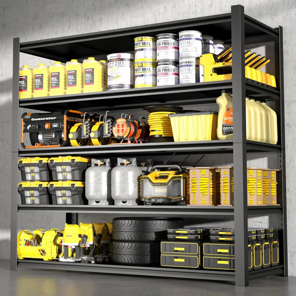 Tall Metal Shelves Removable Dividers Are High Capacity And Load Bearing Garages, Kitchens And Offices