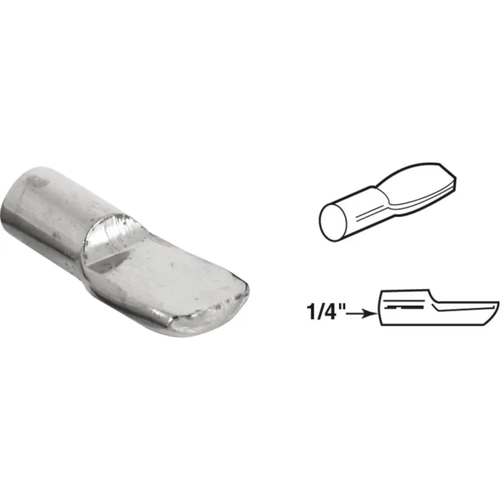 Prime-Line 1/4 . Nickel Spoon-Style Shelf Support Peg 8-Count Prime Line