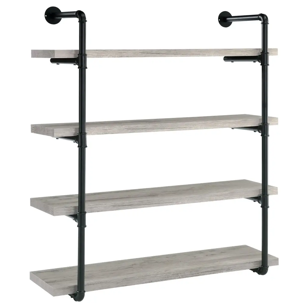 Elmcrest 40-inch Wall Shelf Black and Grey Driftwood Floating Shelf