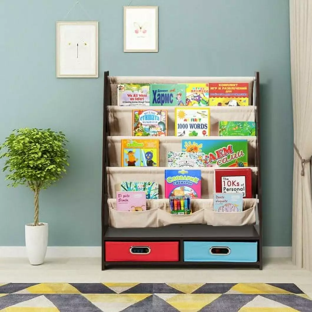 Kids Book and Toys Organizer Shelves Coffee Playroom Nursery Storage Generic