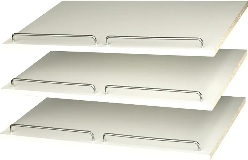 Easy Track RS1600 Series Shoe Shelf Rail, White, 3-Shelf, 24 W