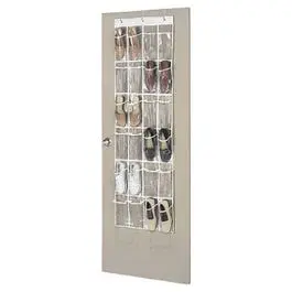 24-Pocket Over--Door Shoe Organizer Clear Vinyl Space Saving Storage Various