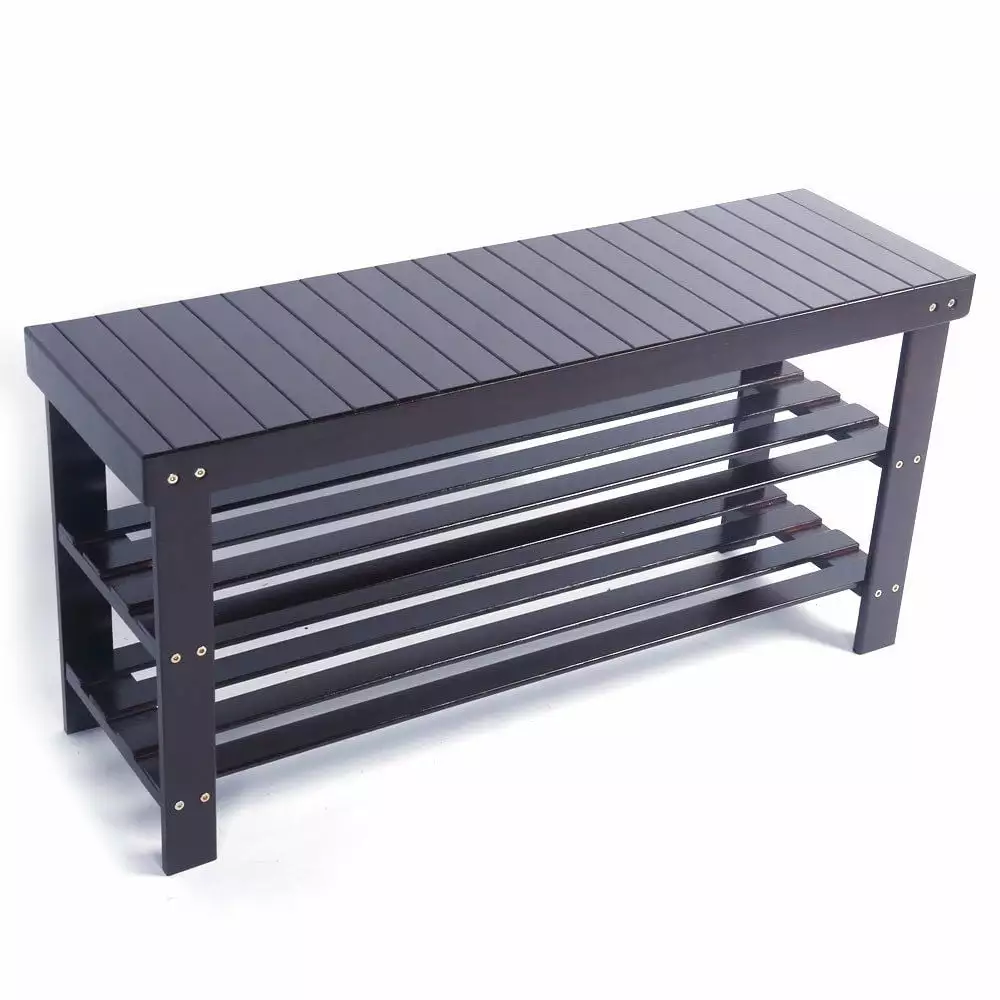 Zimtown 36 Solid Wood Shoe Bench Storage Racks Seat Organizer Entryway Hallway Benches