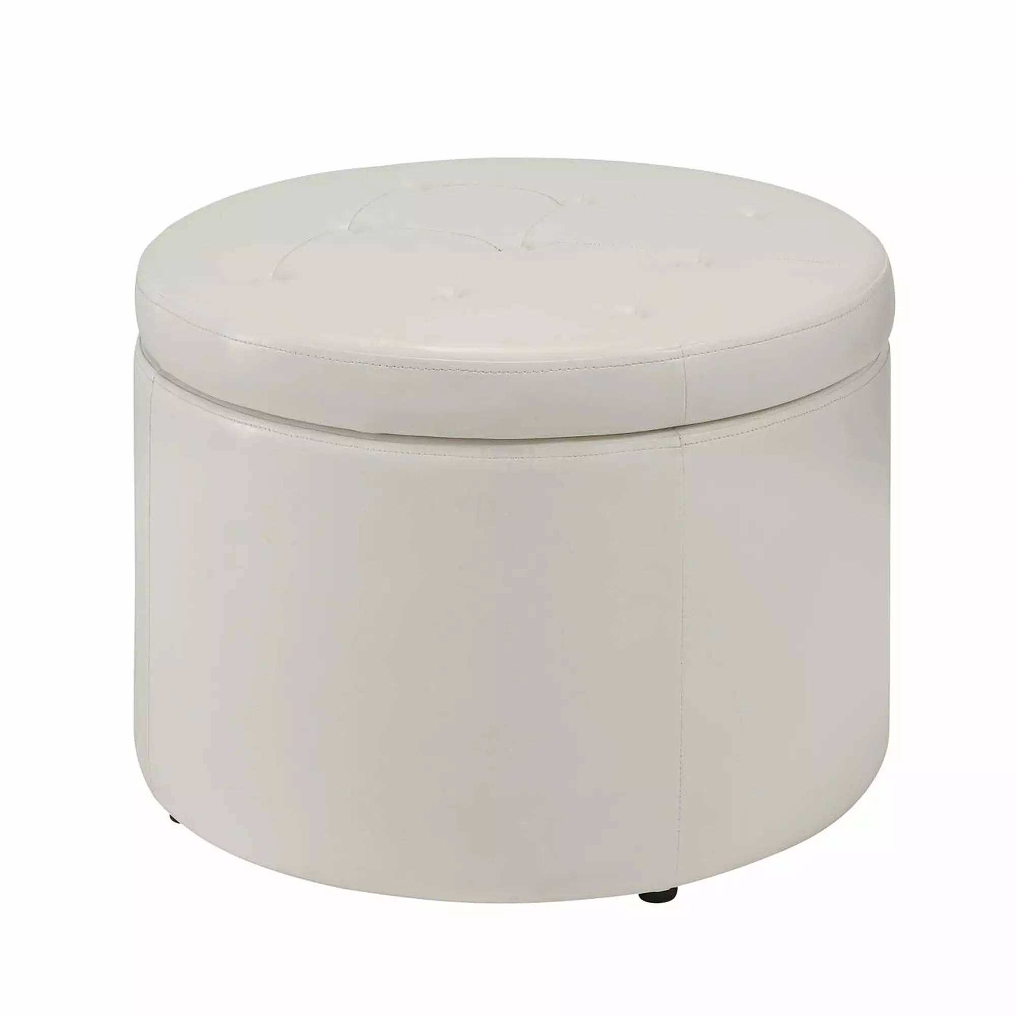 Ergode Designs4Comfort Round Shoe Storage Ottoman Space Saving Footrest Organizer Ottomans