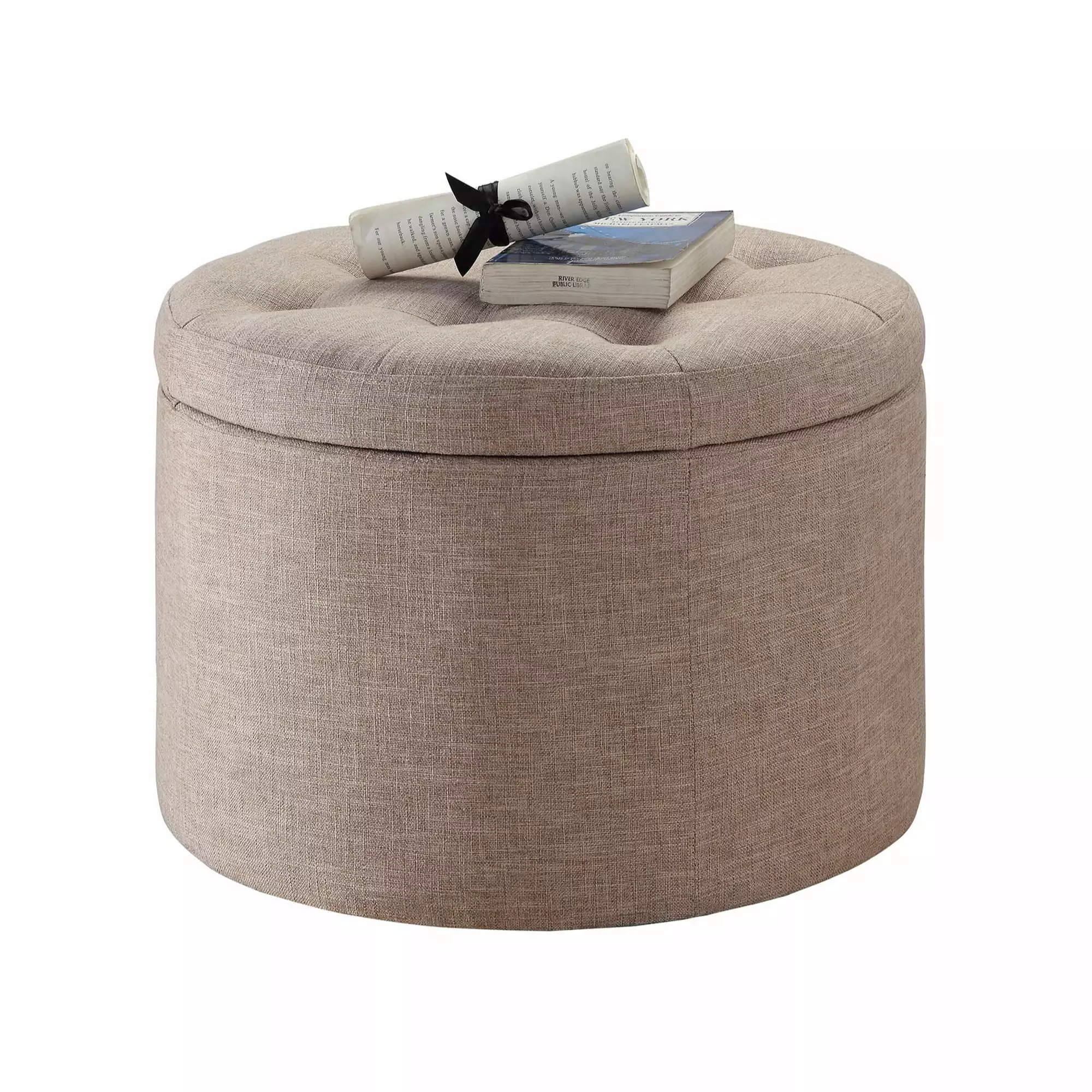 Ergode Designs4Comfort Round Shoe Storage Ottoman Versatile Home Organizer Ottomans