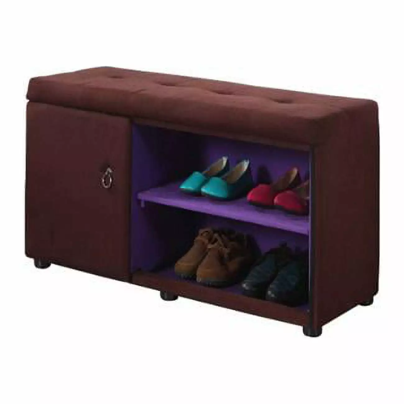 Ore Furniture 18 Brown Shoe Compartment Ottoman Entryway Ottomans Ore International