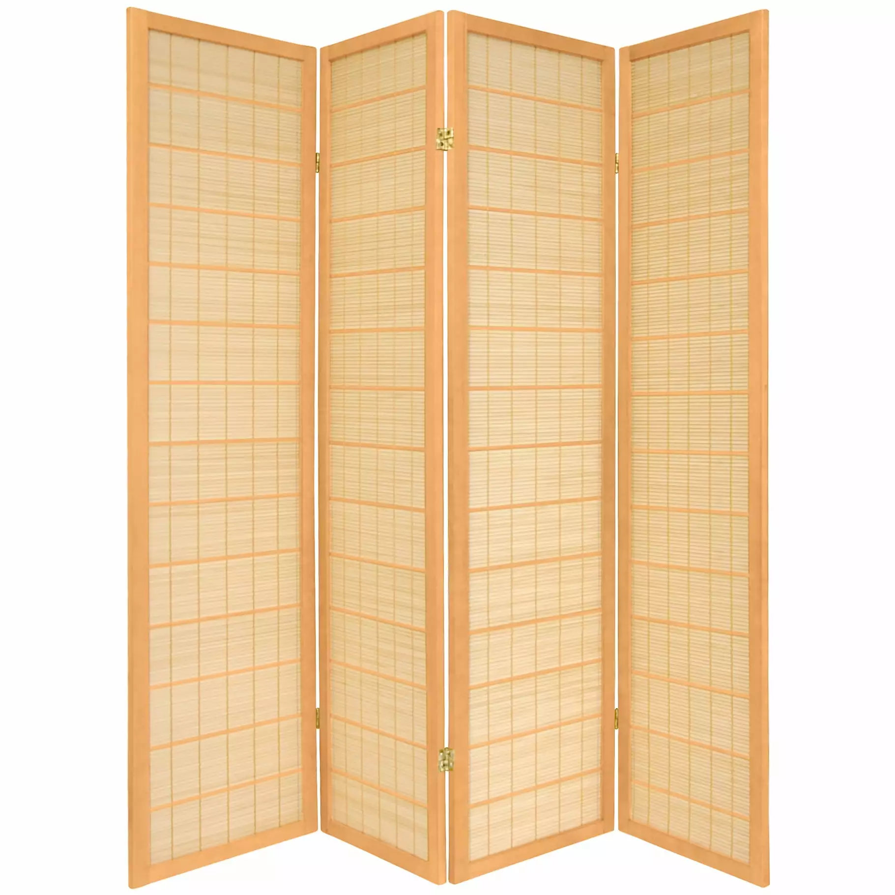 6 Foot Tall Kimura Shoji Screen 4 Panel Natural Finish Oriental Furniture