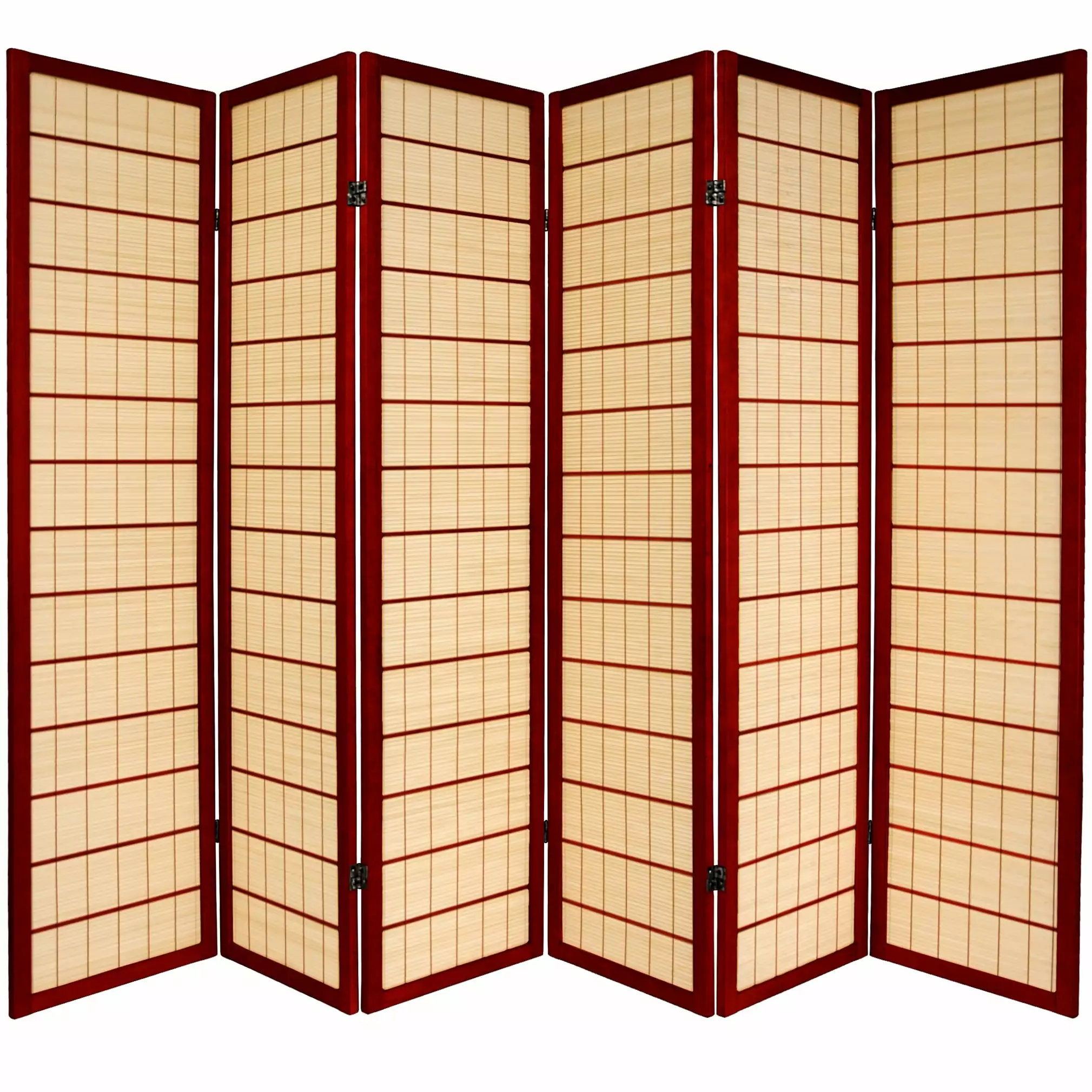 6 ft Tall Kimura Shoji Screen 6 Panel Rosewood Room Divider Japanese Style Partition Oriental Furniture