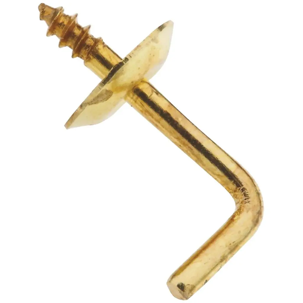National 1/2 Inch Solid Brass Shoulder Hook 5-Pack Hanging Hardware