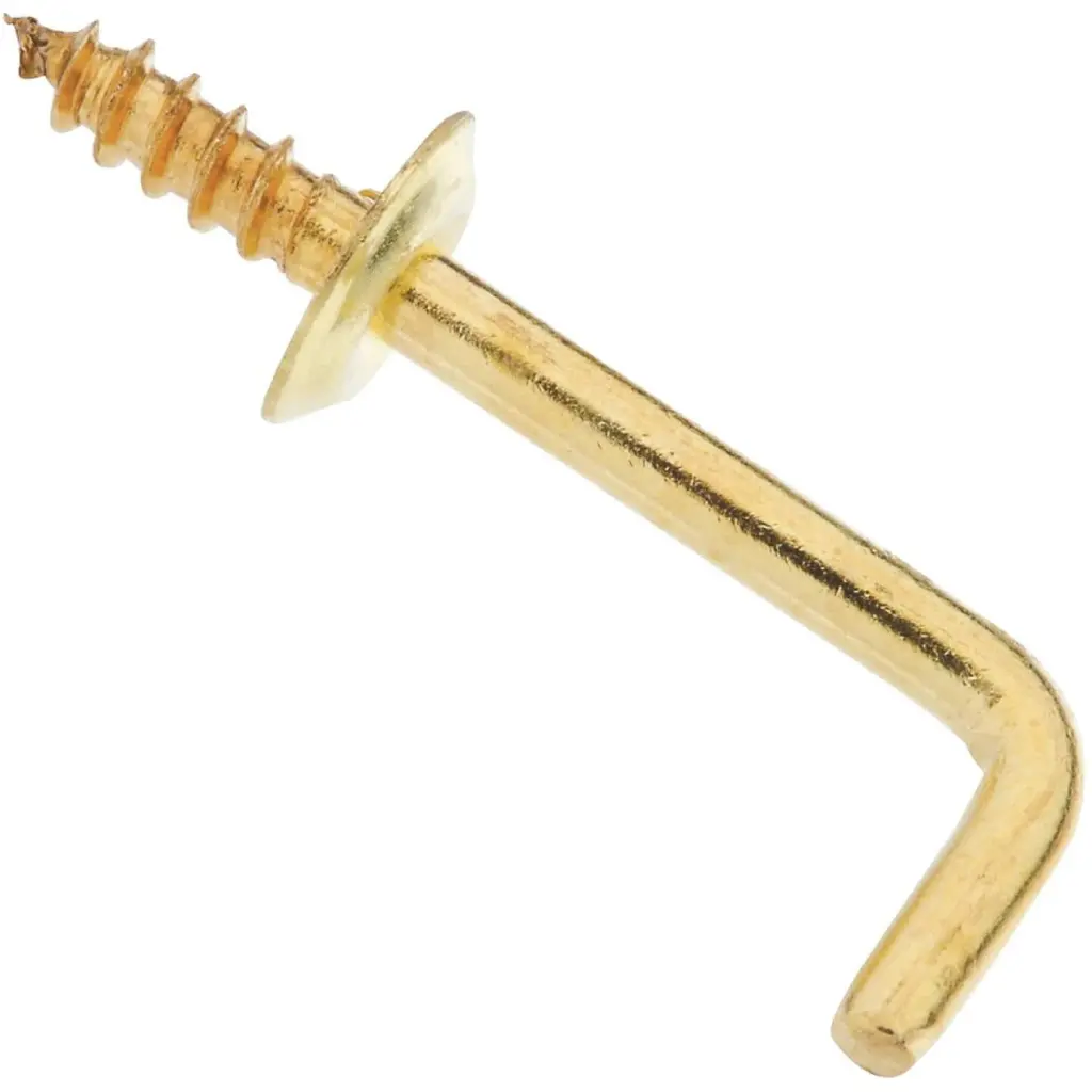 National 1 Inch Solid Brass Shoulder Hook 3-Pack Large Hanging Hook