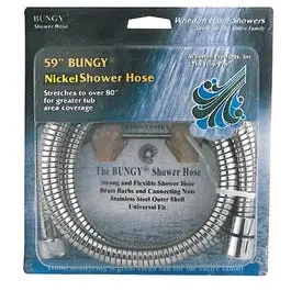 59-Inch Brushed Nickel Bungy Metal Stretch Shower Hose Bathroom Various