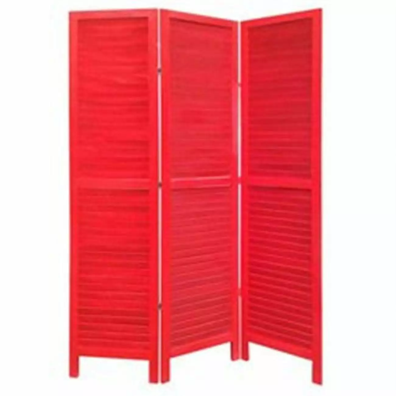 Screen Gems 3 Panel Shutter Room Divider Red