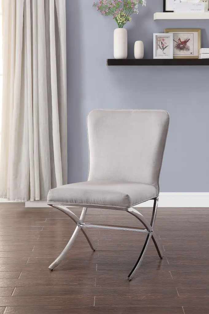 Daire Velvet & Chrome Side Chair Dining or Office