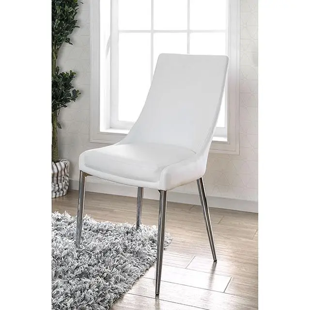 Izzy Silver White Side Chair Set 2 Modern Dining