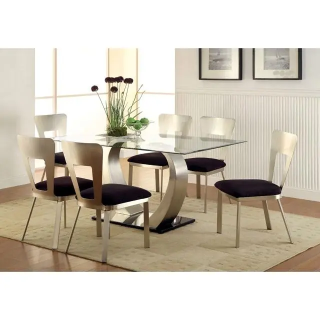 NOVA Silver Black Side Chair Set 2 Modern Dining Chairs