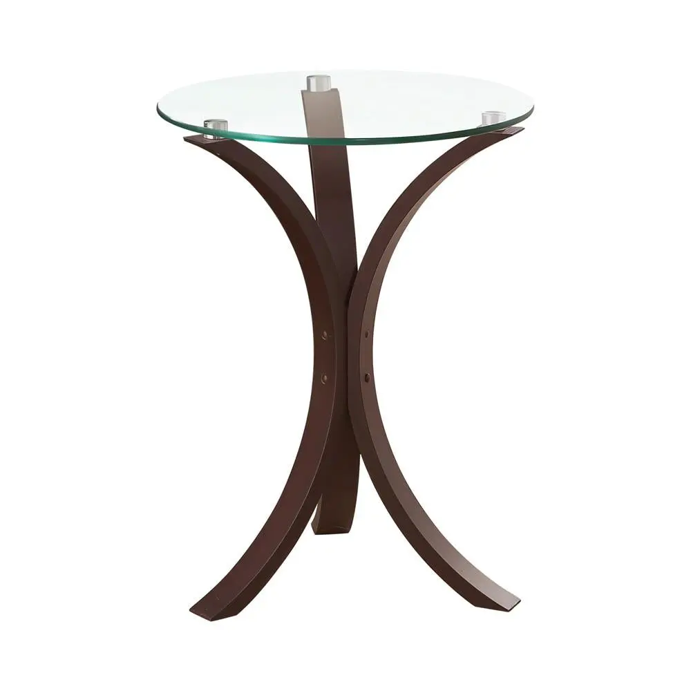 Edgar Round Accent Table Cappuccino - Compact Side Table Living Room