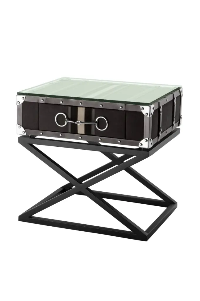 Eichholtz Astoria Cross Leg Side Table Mid Century Modern Design