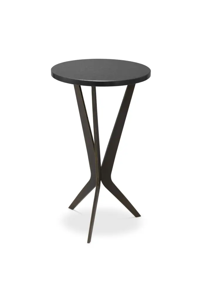 Eichholtz Malone Bronze Round Side Table Modern Living Room Accent