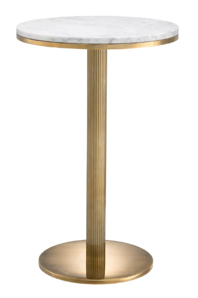 Eichholtz Tavolara White Marble Pedestal Side Table Luxury Decor