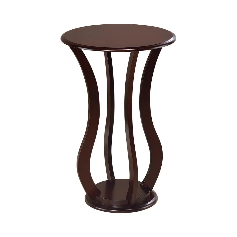 Elton Round Top Accent Table Cherry Wood Side Table