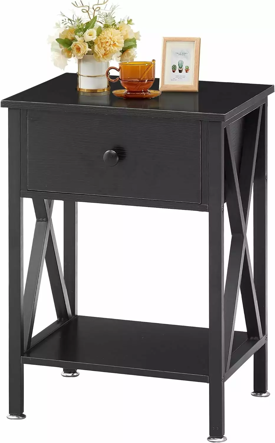 Modern Side End Table Nightstand Storage Shelf Bin Drawer Bedroom Lounge LIUNU