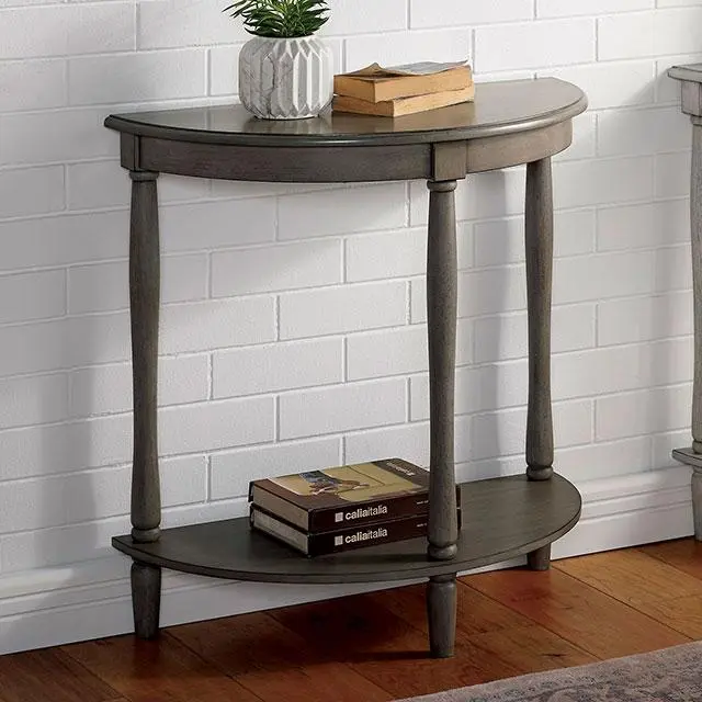 MENTON Antique Gray Side Table Vintage Living Room Accent