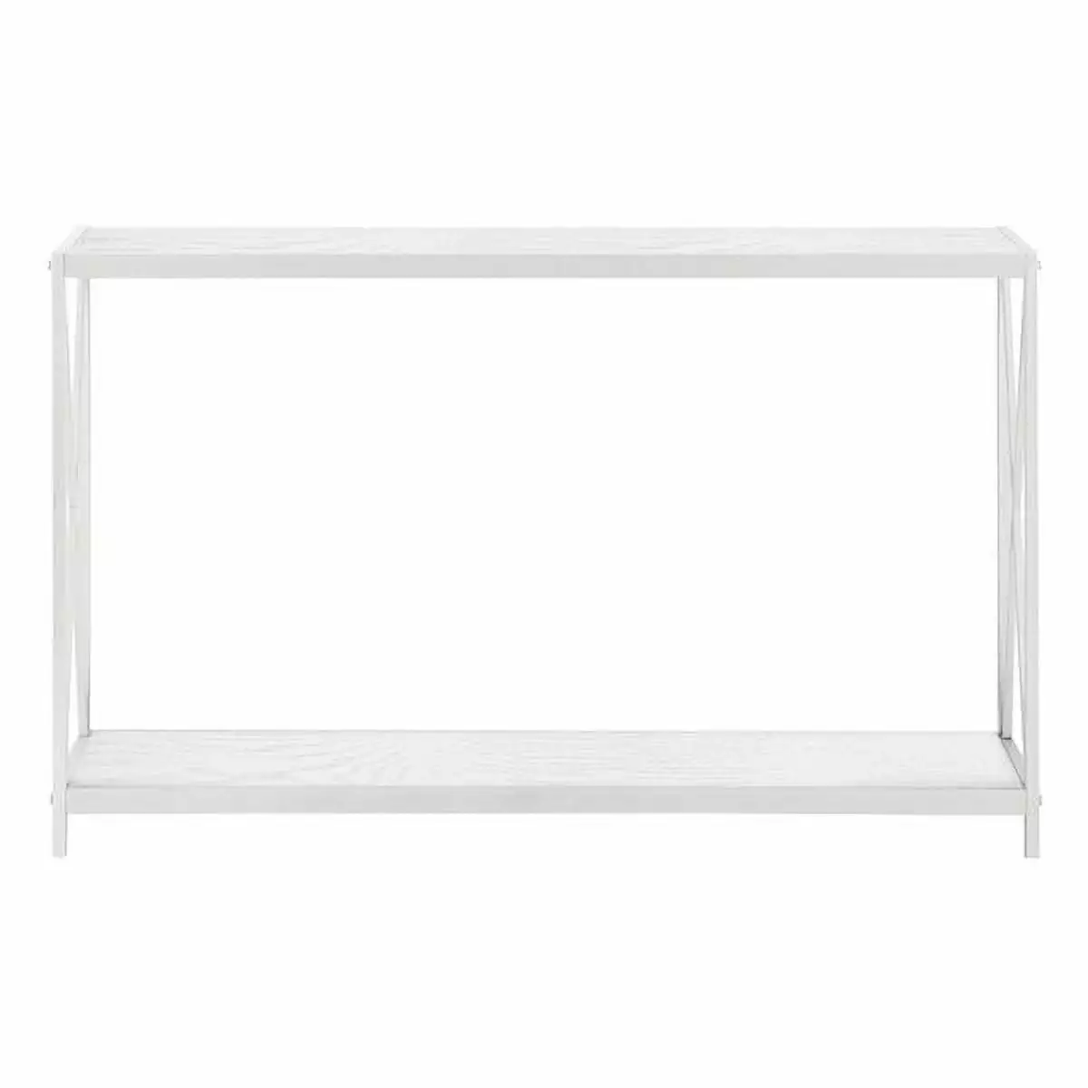 Triamine Board Cross Iron Frame Porch Table Sofa Side Table White Wood Grain Console SuperDope