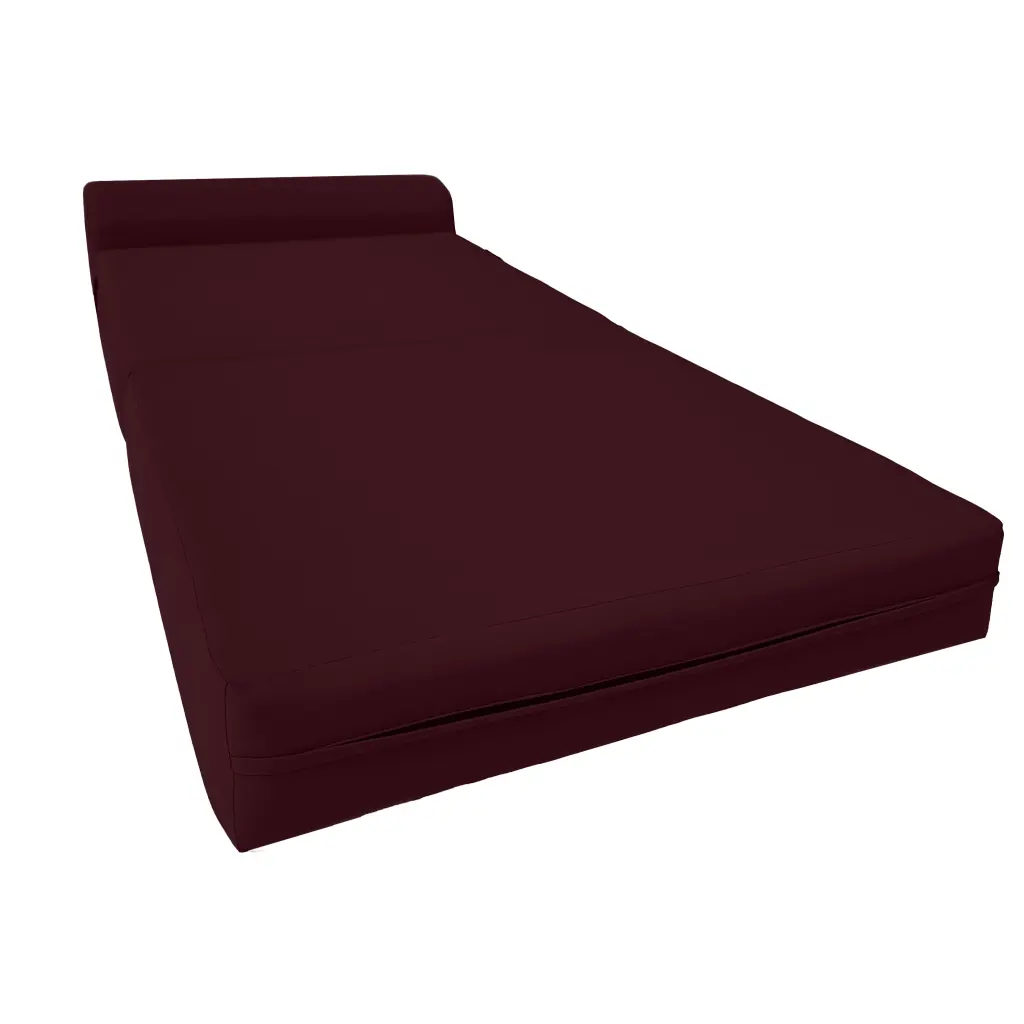 Burgundy Sleeper Chair Folding Foam Beds Portable Studio Sofa Guest Bed 6 x 32 x 70 Amfuton