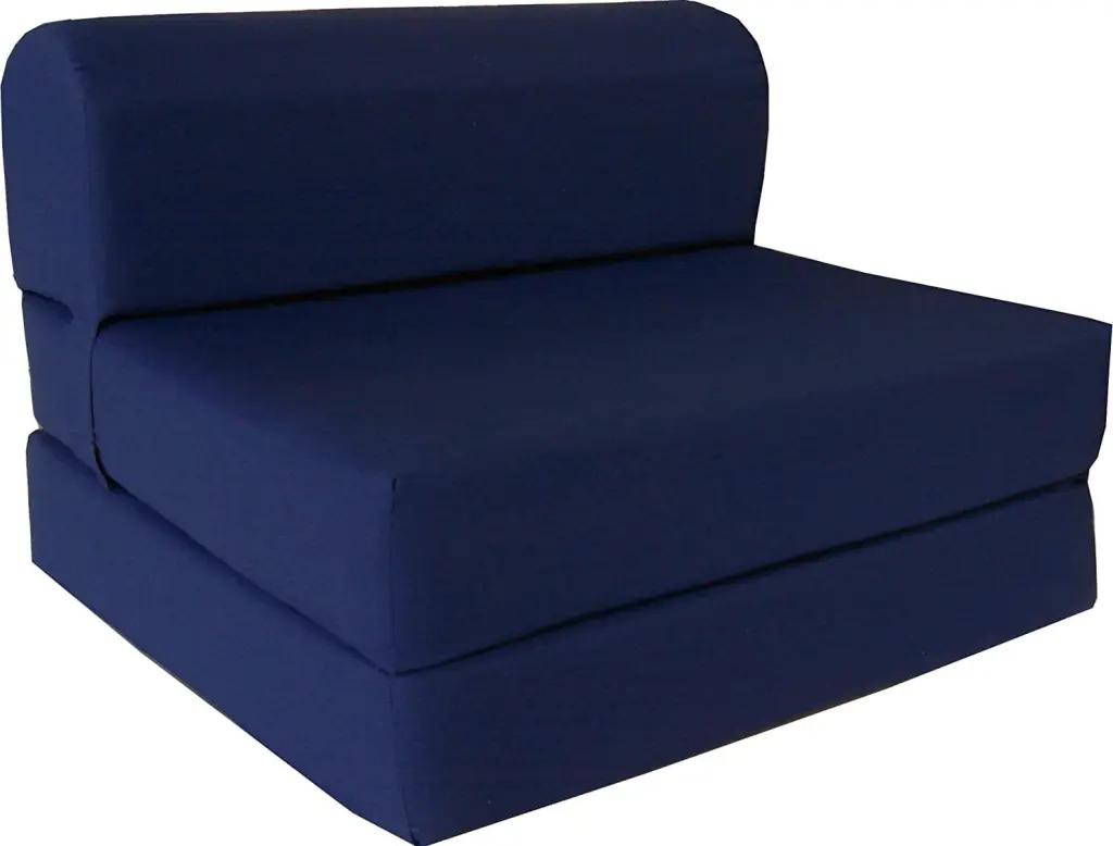 Navy Blue Sleeper Chair Folding Foam Bed 70x36x6 High Density Guest Bed Studio Sofa Amfuton