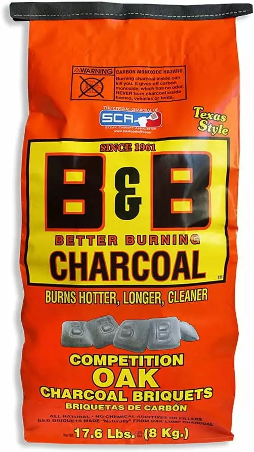 B&B Charcoal Slow Burning Oak Charcoal Briquettes All Natural Smoky Flavoring 17.6 Pounds - Set 2