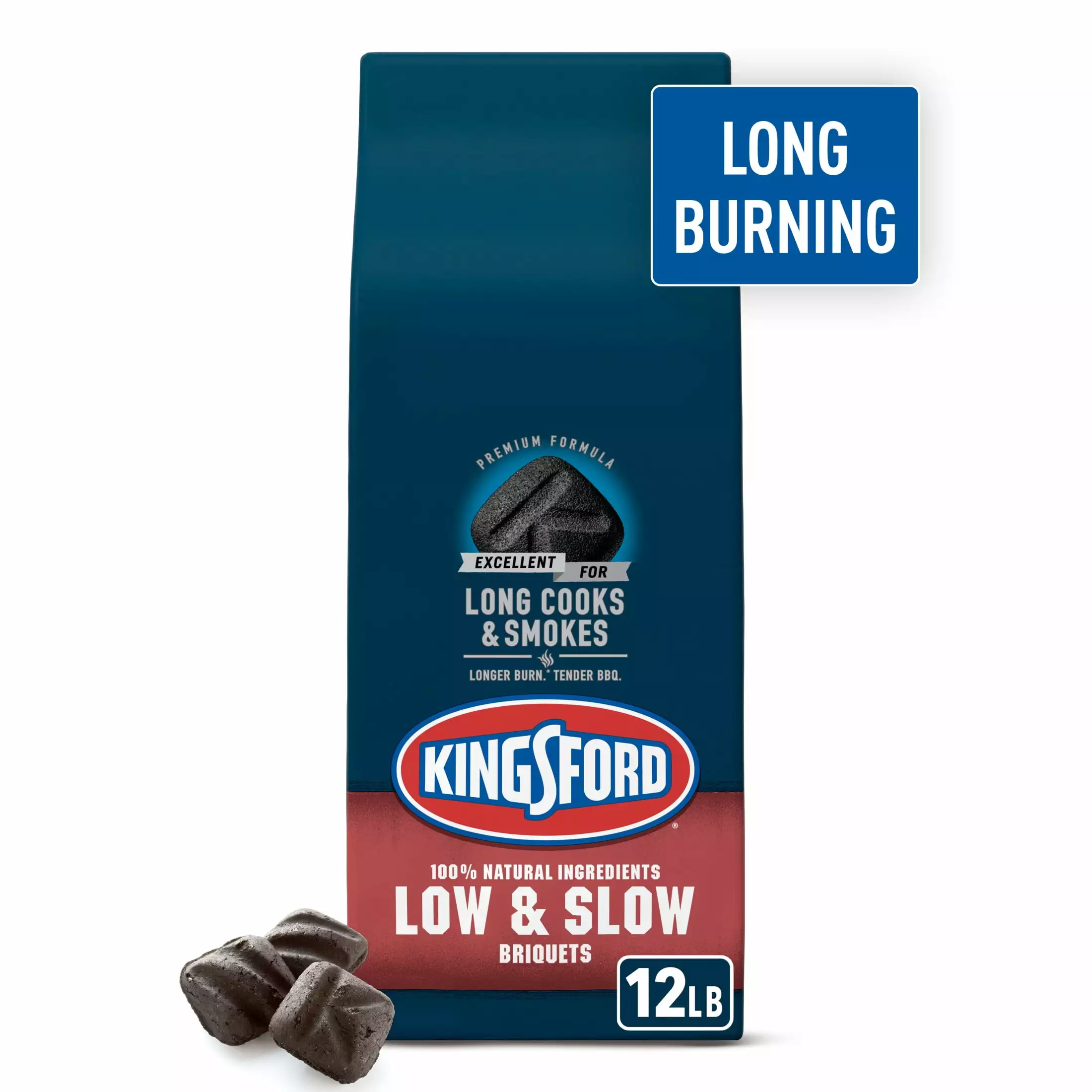 Kingsford Low and Slow Charcoal Briquettes 12 lb Slow Cooking and Smoking