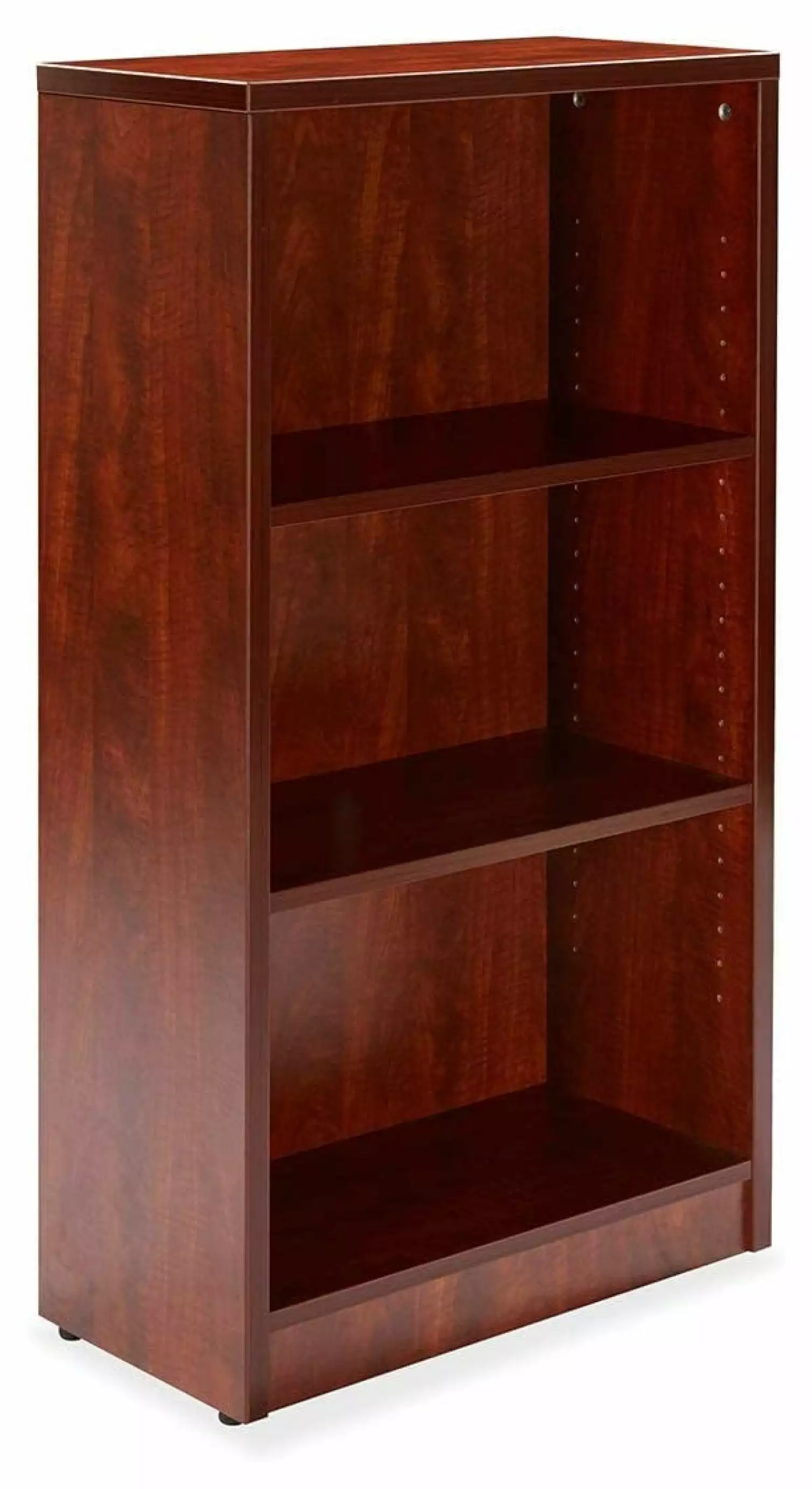 3 Shelf Wood Bookcase Freestanding Display Shelf Adjustable Layers Home Office Library Small Spaces Cherry Generic