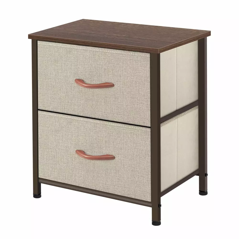 AZL1 Life Concept 2-Drawer Storage Dresser Furniture Arranger Bedroom, Hallway Beige
