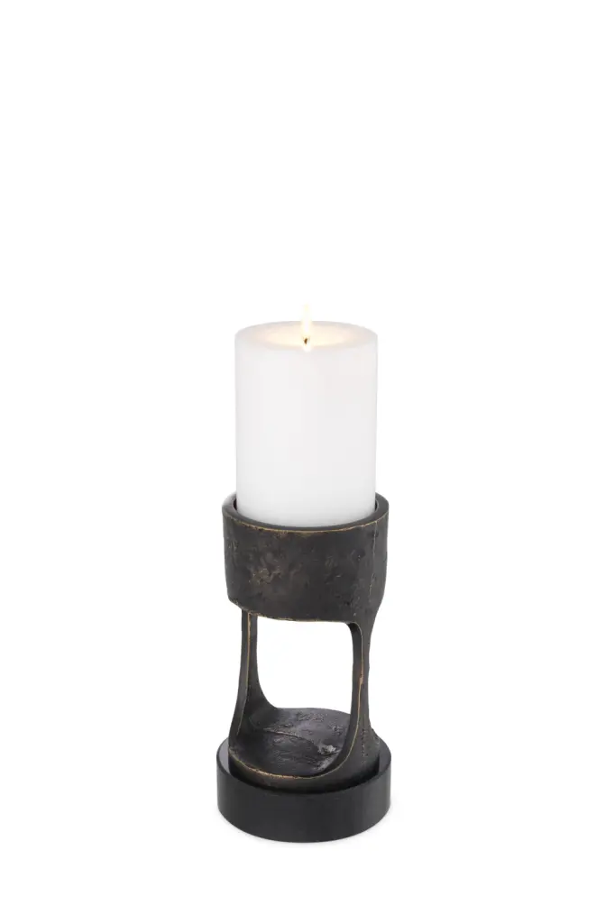 Eichholtz Bologna S Bronze Granite Base Candle Holder Small Decor
