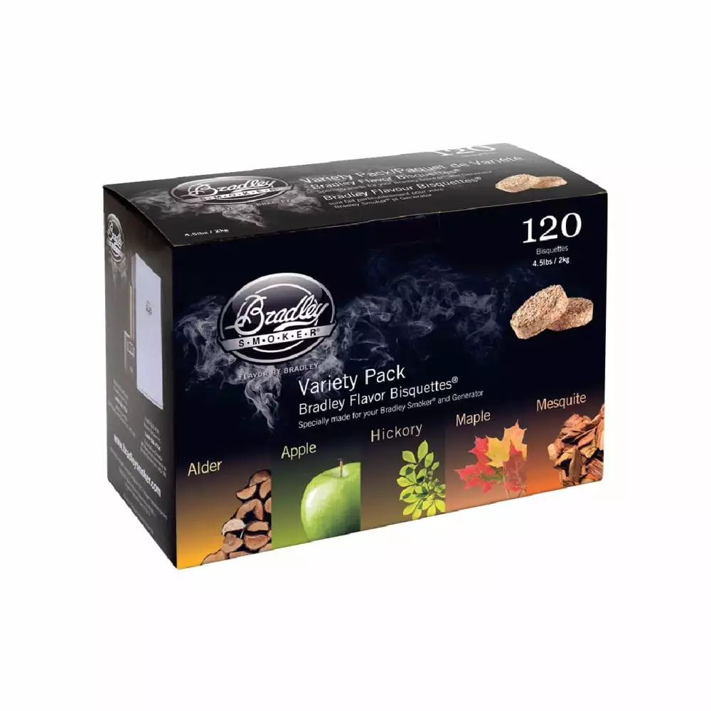 Bradley Smoker 5 Flavour Variety 120 Bisquette Pack Smoking