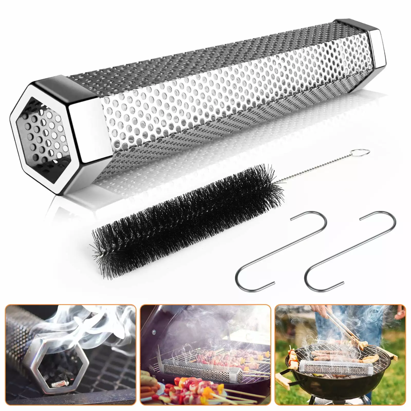 12 Premium Pellet Smoker Tube All Grill or Smoker 5 Hours Billowing Smoke Stainless Steel