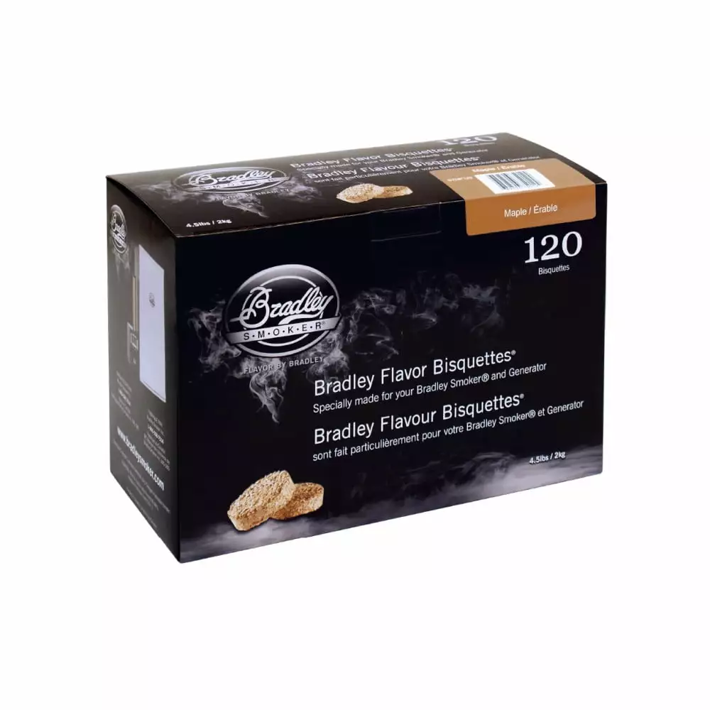Bradley Smoker Smoking Bisquettes Maple Wood 120Pk Bradley Smokers