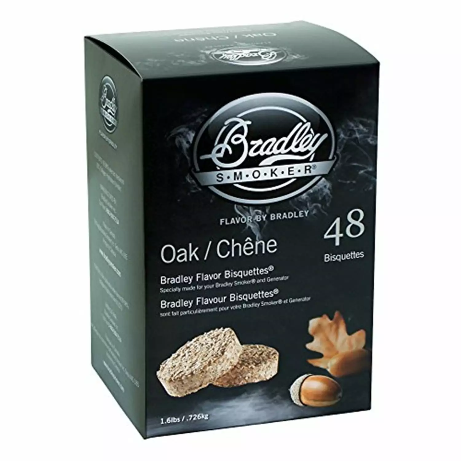 Bradley Smoker Oak Flavor Wood Smoking Bisquettes 48 Pack Rich Smoke BTOK48