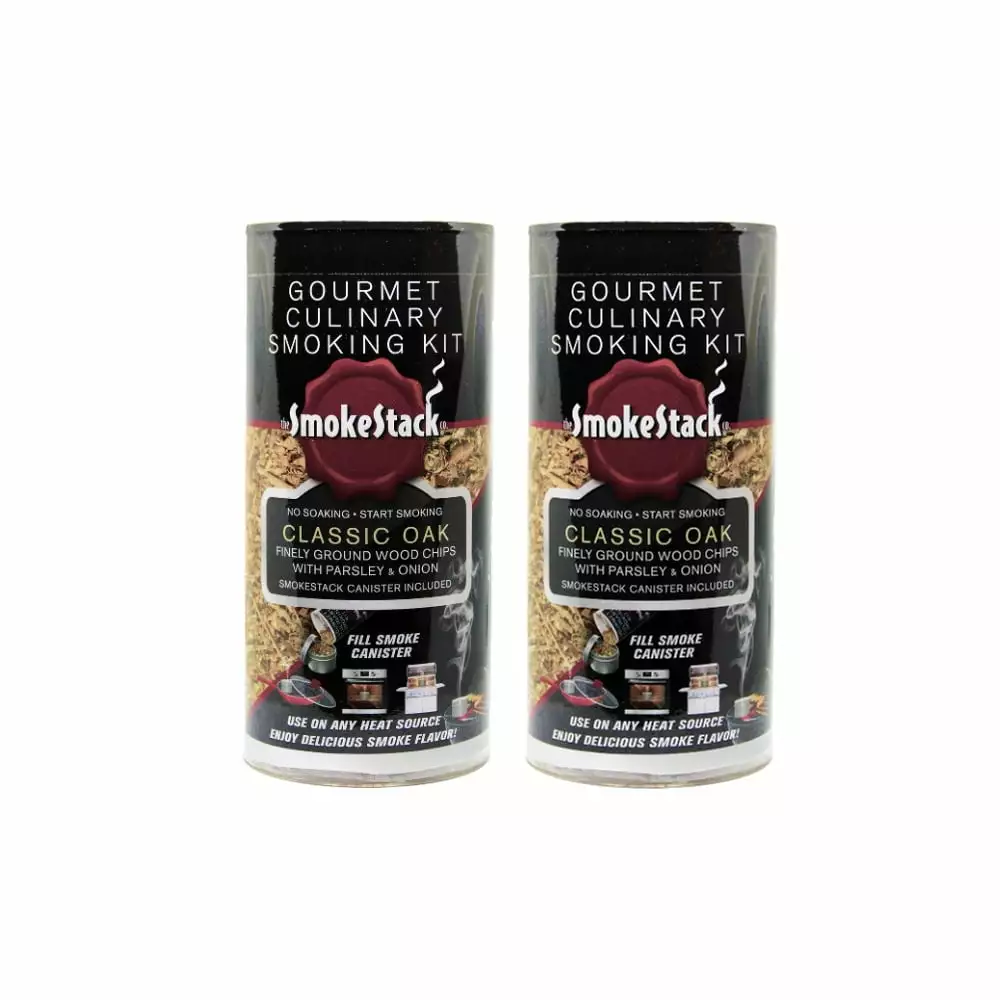 SmokeStacks 2 Pack Timeless Oak Wood Chips Smoking Kits BBQ SmokeStack Product
