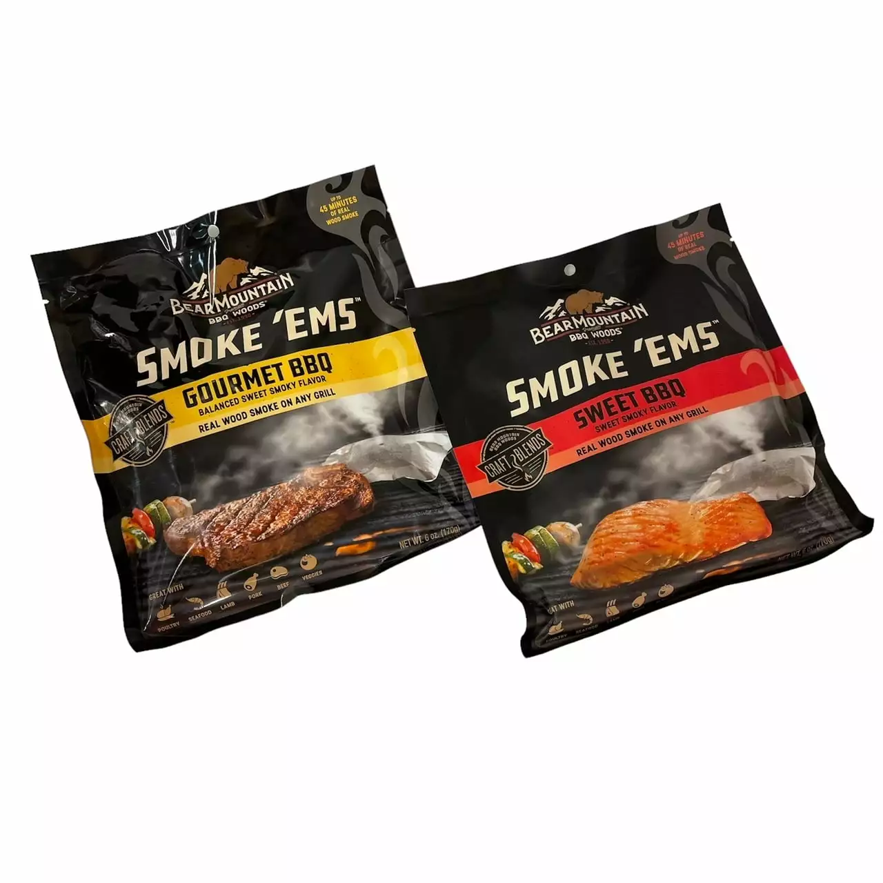 Bear Mountain Smoke Ems Real Wood Chips Gourmet BBQ Variety 2 Pack