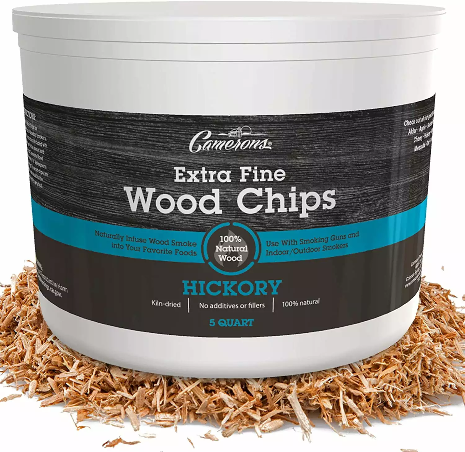 Camerons Hickory Smoking Chips 5 Quart Kiln Dried Natural Fine Wood Smoker Sawdust