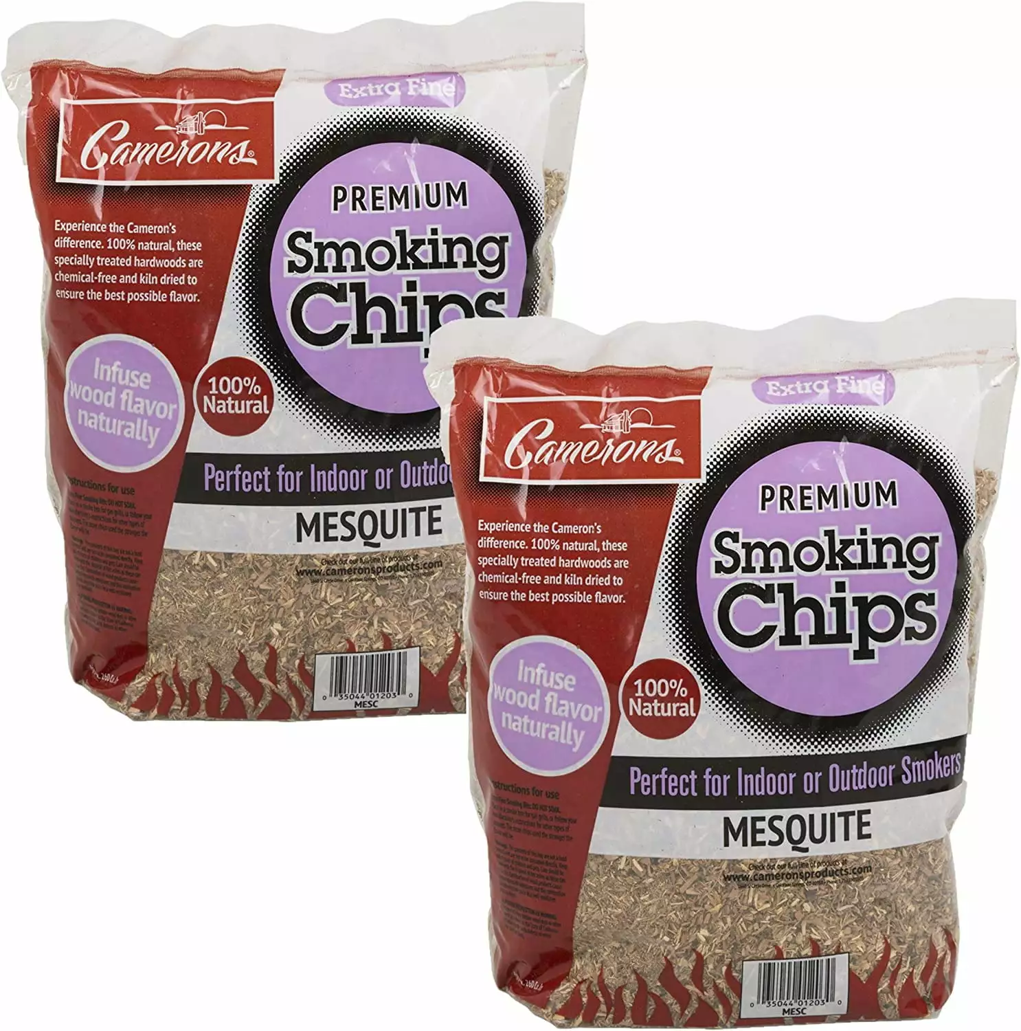 Camerons Mesquite Smoking Chips 4 Pound Bag Kiln Dried Natural Fine Wood