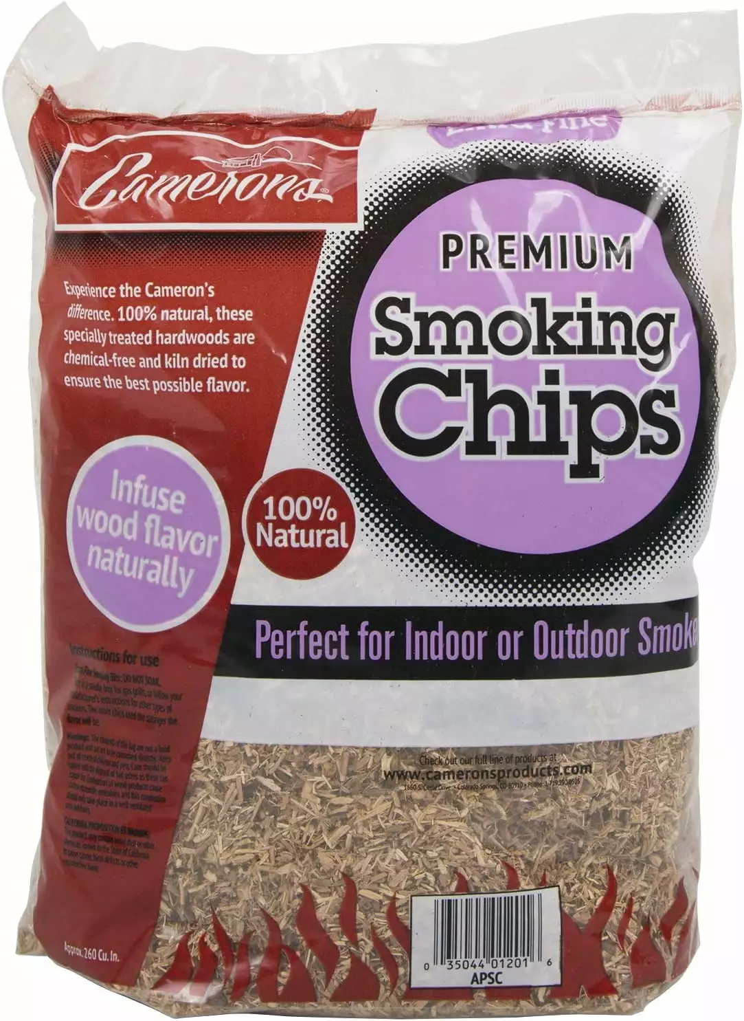 Camerons Smoking Chips Bourbon Soaked Oak 2lb - 100% Natural Extra Fine Wood Smoker Sawdust Shavings