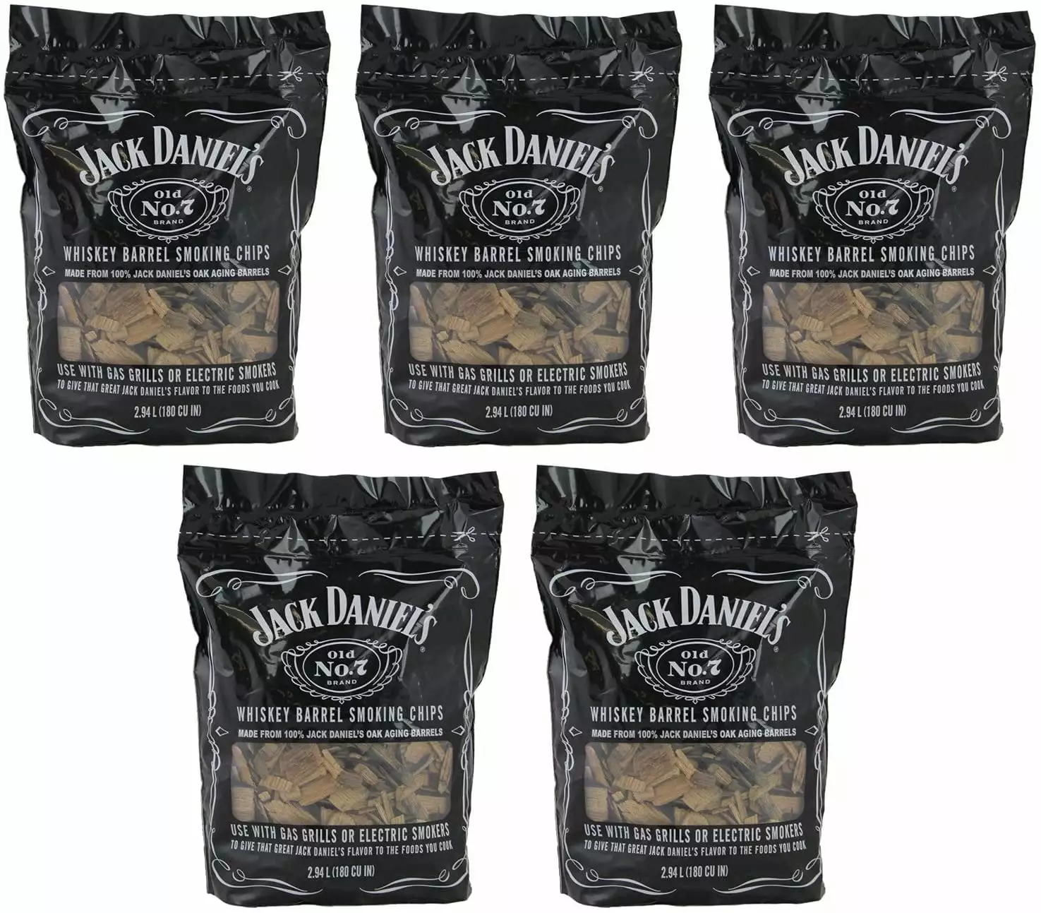 Jack Daniels Wood Chips BBQ Smoking Chips 2.94 L 5 Pack Grilling and Smoking Jack Daniel's