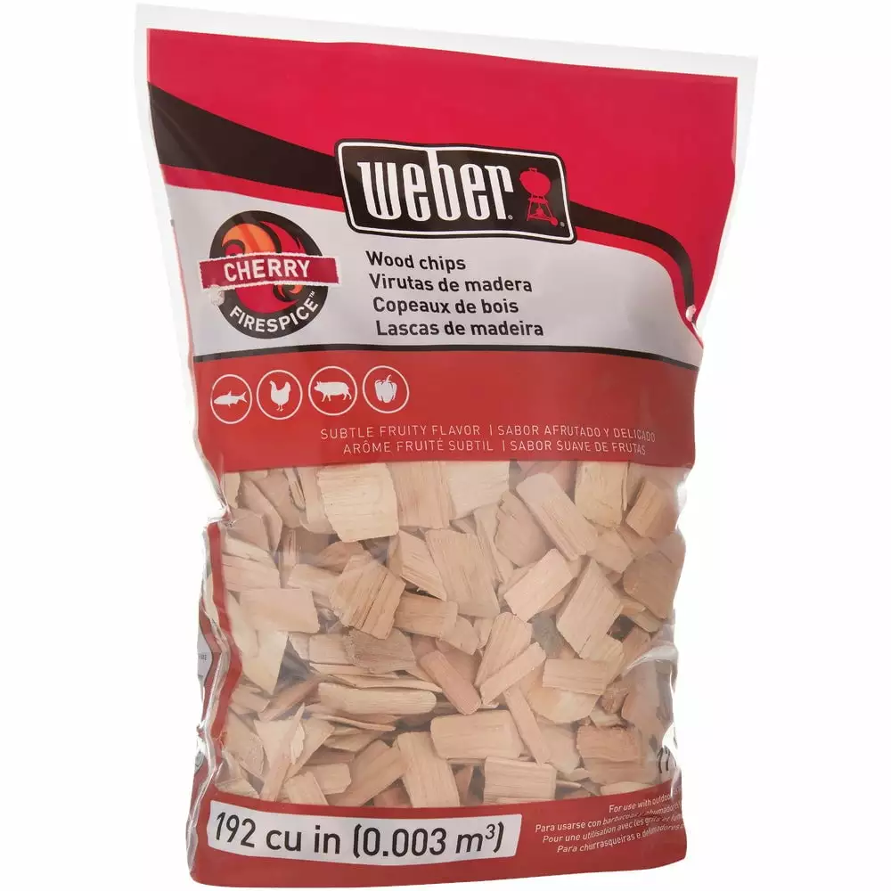 2 Pcs Weber Firespice 192 Cu.. Cherry Smoking Chips BBQ and Grilling