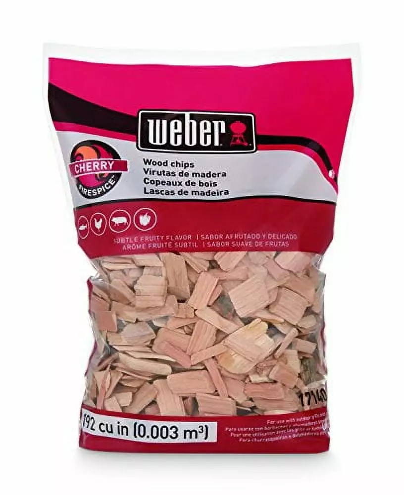 Weber Cherry Wood Chips 2 lb Grilling and Smoking Natural Flavor Enhancer