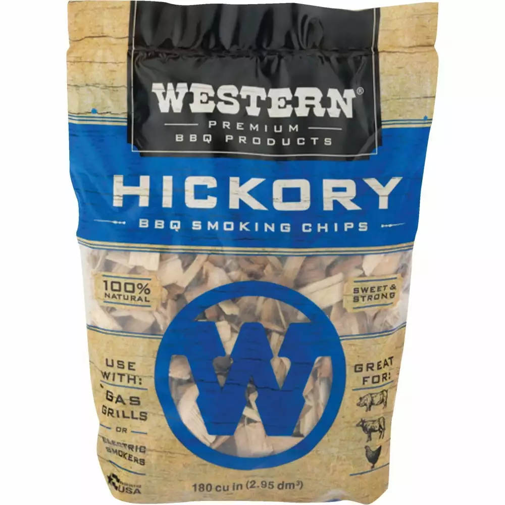 1PACK Western 180 Cu. . Hickory Wood Smoking Chips - All Natural Grills and Smokers