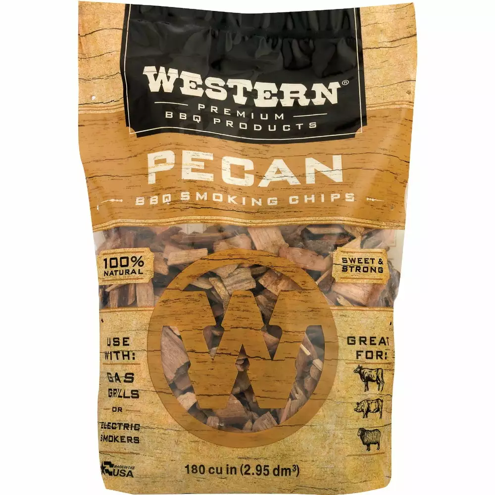Western Pecan Wood Smoking Chips 180 Cu Grilling and Barbecue