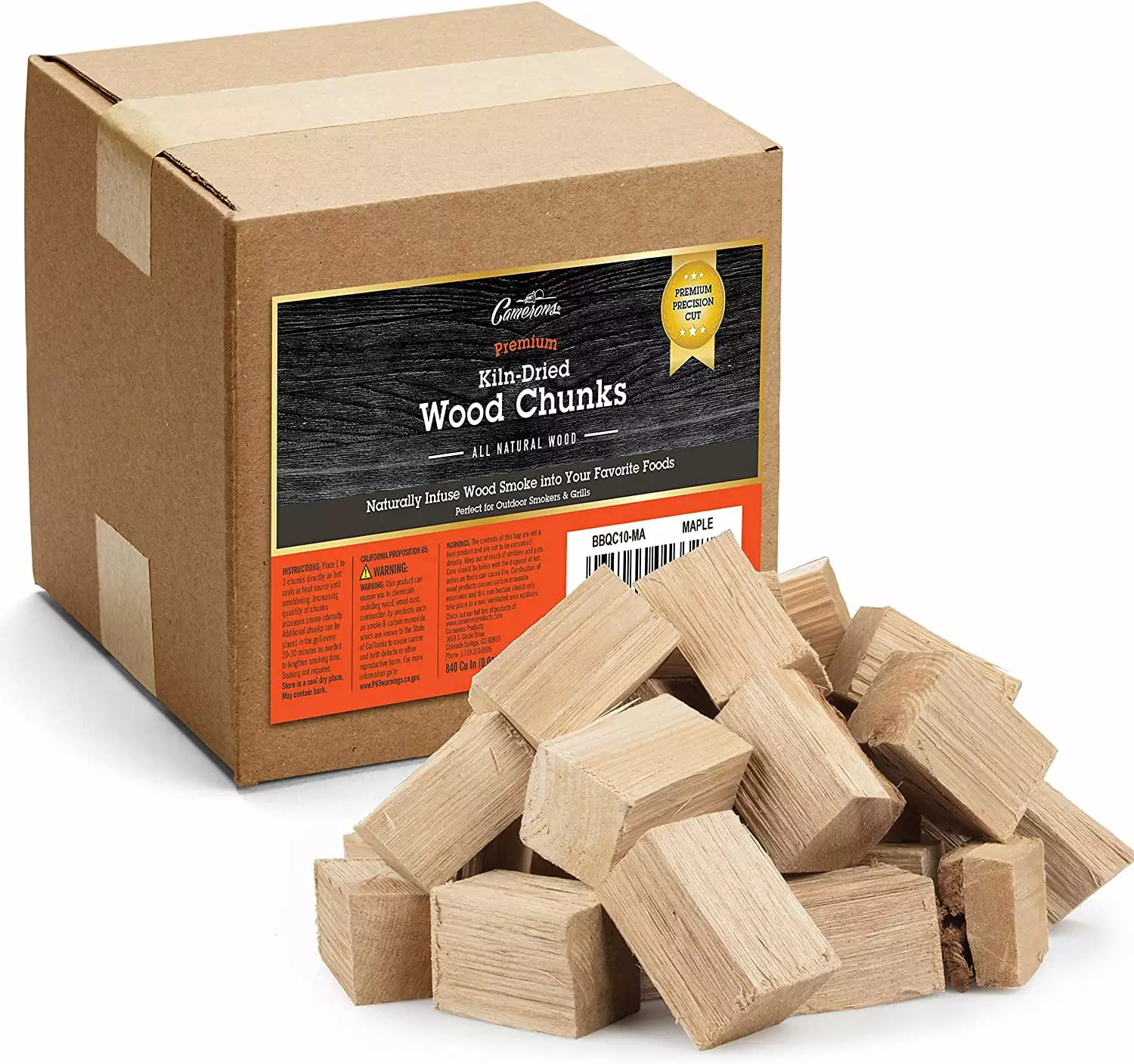 Camerons Products Precision Smoking Wood Chunks Maple 10 Pounds Even Burning